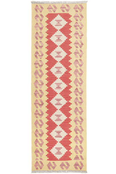 Kelim Gashgai — Handmade, 62x191 cm, Red, 100% Virgin Wool | Main view