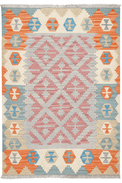 Kelim Gashgai — Handmade, 101x145 cm, Grey, 100% Virgin Wool | Main view