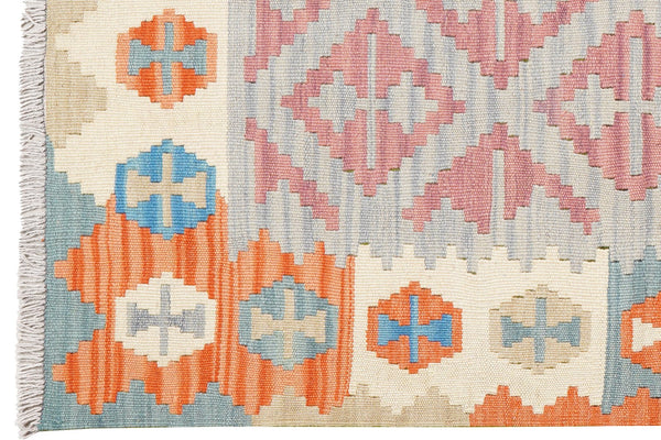 Kelim Gashgai — Handmade, 101x145 cm, Grey, 100% Virgin Wool | View 3
