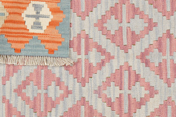 Kelim Gashgai — Handmade, 101x145 cm, Grey, 100% Virgin Wool | View 6