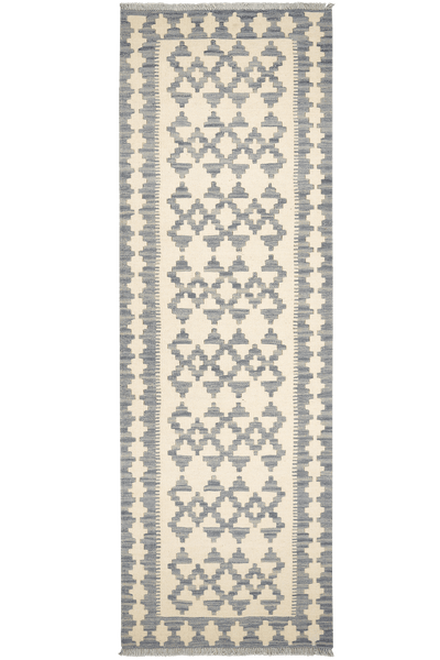 Kelim Gashgai — Handmade, 84x257 cm, Beige, 100% Virgin Wool | Main view