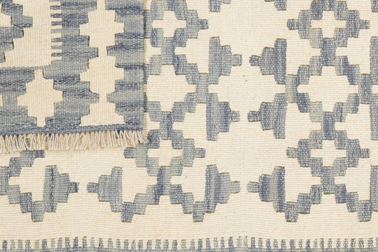 Kelim Gashgai — Handmade, 84x257 cm, Beige, 100% Virgin Wool | View 6