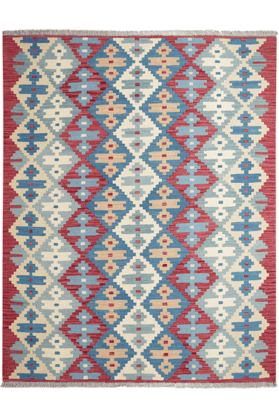 Kelim Gashgai — Handmade, 156x197 cm, Blue, 100% Virgin Wool | Main view