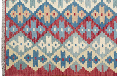 Kelim Gashgai — Handmade, 156x197 cm, Blue, 100% Virgin Wool | View 3
