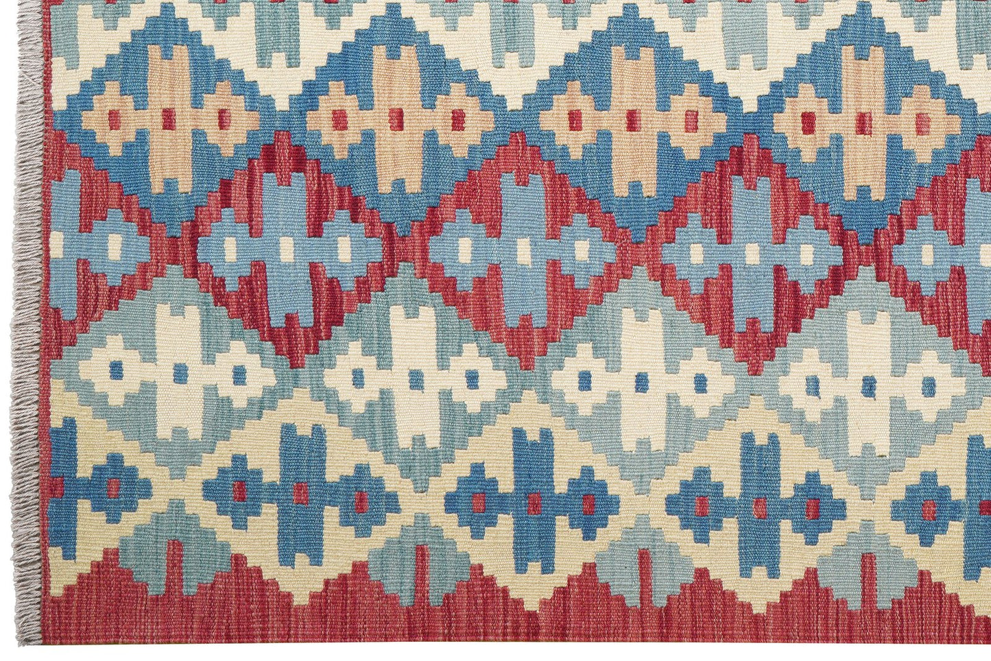 Kelim Gashgai — Handmade, 156x197 cm, Blue, 100% Virgin Wool | View 3
