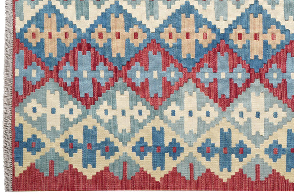 Kelim Gashgai — Handmade, 156x197 cm, Blue, 100% Virgin Wool | View 3