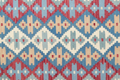 Kelim Gashgai — Handmade, 156x197 cm, Blue, 100% Virgin Wool | View 5