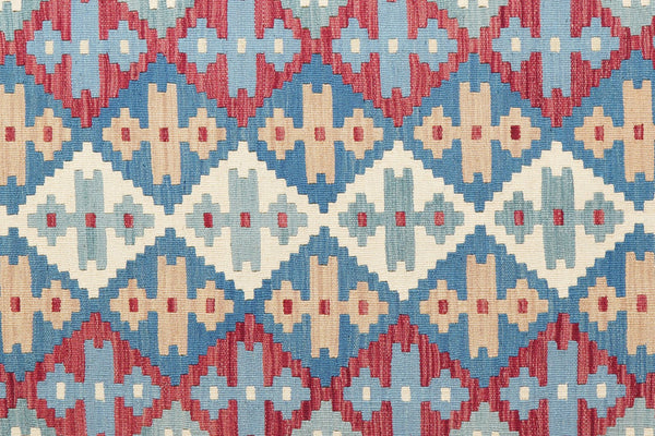 Kelim Gashgai — Handmade, 156x197 cm, Blue, 100% Virgin Wool | View 5