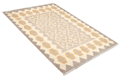 Kelim Gashgai · Handgewebt – Grau, 144x103 cm, 100% Schurwolle | Ansicht 4