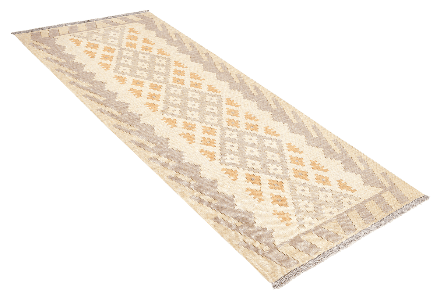 Kelim Gashgai · Handgewebt – Beige, 197x84 cm, 100% Schurwolle | Ansicht 4