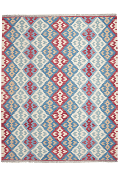 Kelim Gashgai — Handmade, 160x200 cm, Blue, 100% Virgin Wool | Main view