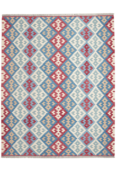 Kelim Gashgai — Handmade, 160x200 cm, Blue, 100% Virgin Wool | Main view