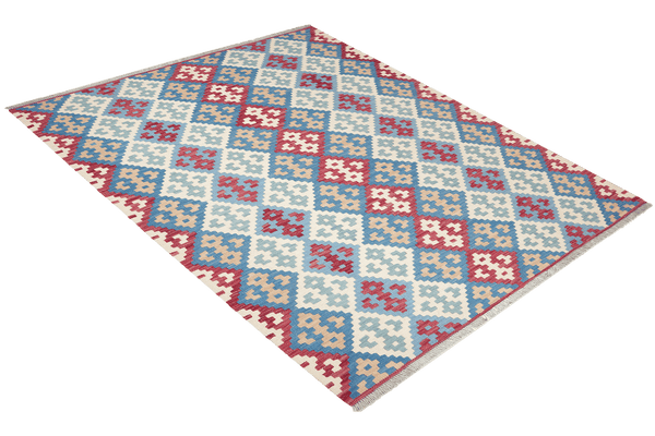 Kelim Gashgai — Handmade, 160x200 cm, Blue, 100% Virgin Wool | View 4