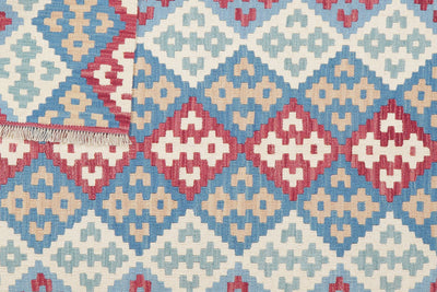 Kelim Gashgai — Handmade, 160x200 cm, Blue, 100% Virgin Wool | View 6