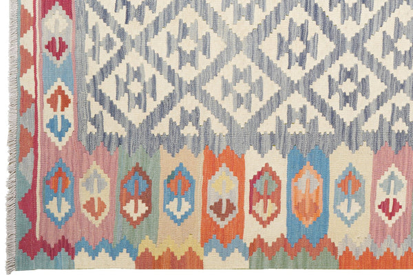 Kelim Gashgai — Handmade, 178x258 cm, Blue, 100% Virgin Wool | View 3