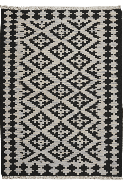 Kelim Gashgai — Handmade, 103x144 cm, Beige, 100% Virgin Wool | Main view