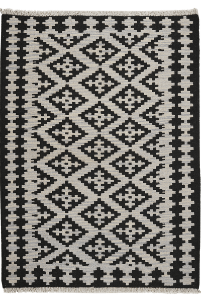 Kelim Gashgai — Handmade, 103x144 cm, Beige, 100% Virgin Wool | Main view