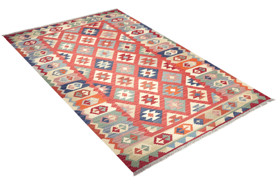 Kelim Gashgai — Handmade, 175x253 cm, Red, 100% Virgin Wool | View 4