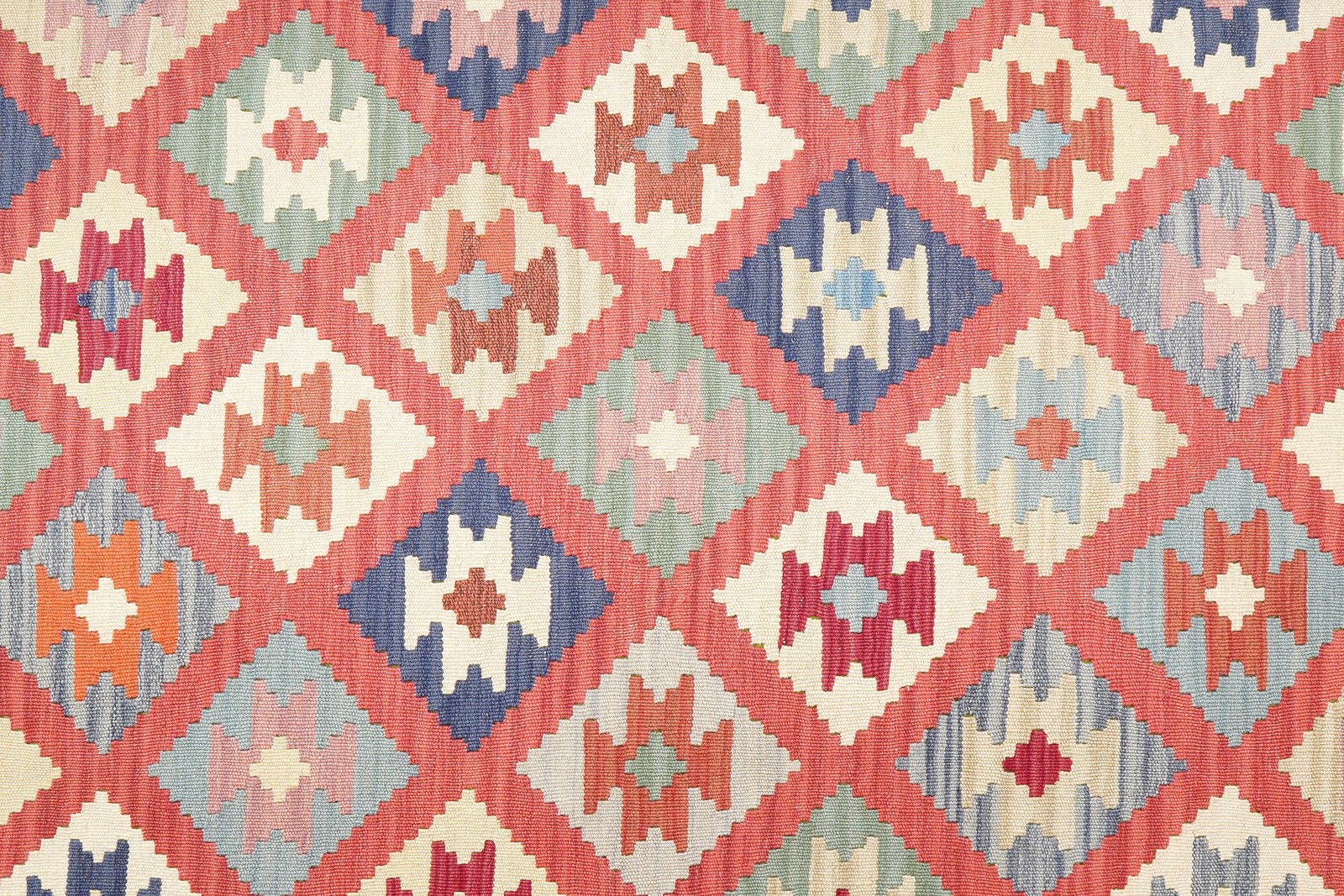 Kelim Gashgai — Handmade, 175x253 cm, Red, 100% Virgin Wool | View 5