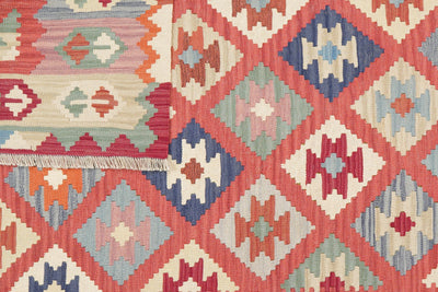 Kelim Gashgai — Handmade, 175x253 cm, Red, 100% Virgin Wool | View 6