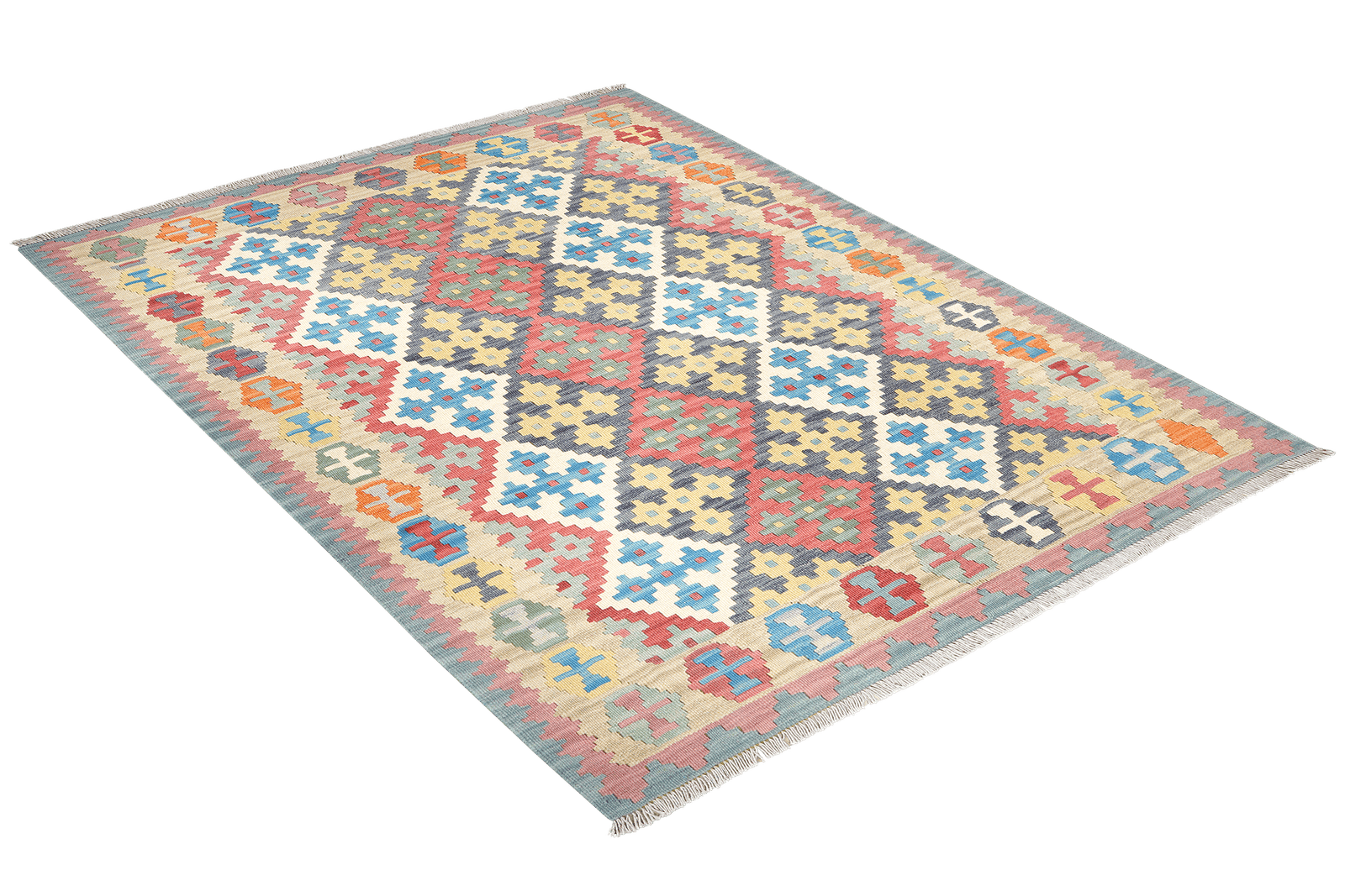 Kelim Gashgai — Handmade, 156x201 cm, Multicolor, 100% Virgin Wool | View 4