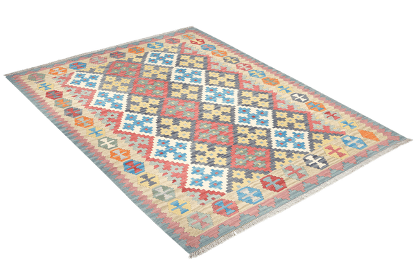 Kelim Gashgai — Handmade, 156x201 cm, Multicolor, 100% Virgin Wool | View 4
