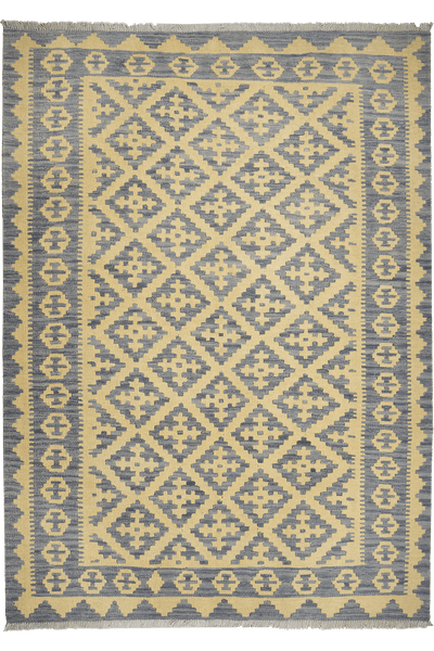 Kelim Gashgai — Handmade, 166x231 cm, Grey, 100% Virgin Wool | Main view