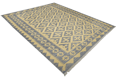 Kelim Gashgai — Handmade, 166x231 cm, Grey, 100% Virgin Wool | View 4