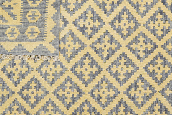 Kelim Gashgai — Handmade, 166x231 cm, Grey, 100% Virgin Wool | View 6