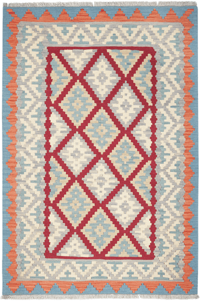 Kelim Gashgai — Handmade, 125x183 cm, Red, 100% Virgin Wool | Main view