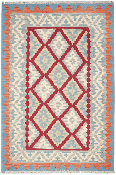 Kelim Gashgai — Handmade, 125x183 cm, Red, 100% Virgin Wool | Main view