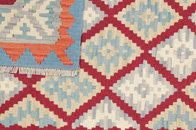 Kelim Gashgai — Handmade, 125x183 cm, Red, 100% Virgin Wool | View 6