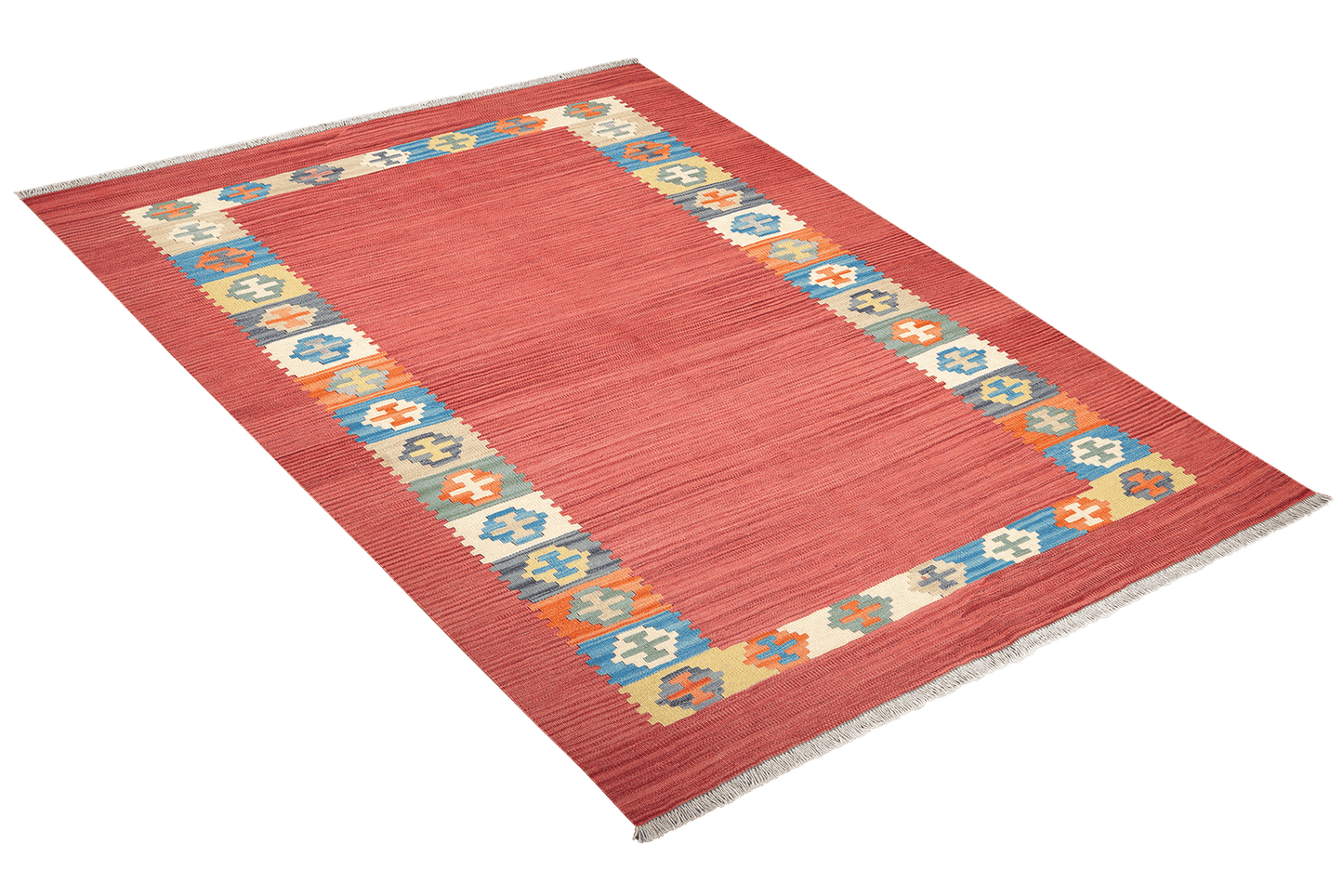 Kelim Gashgai — Handmade, 151x201 cm, Red, 100% Virgin Wool | View 4