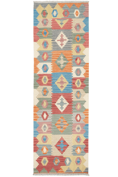 Kelim Gashgai — Handmade, 64x203 cm, Multicolor, 100% Virgin Wool | Main view