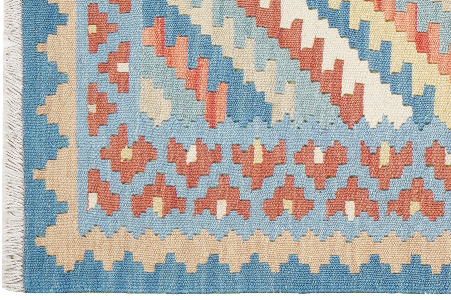 Kelim Gashgai — Handmade, 82x198 cm, Blue, 100% Virgin Wool | View 3
