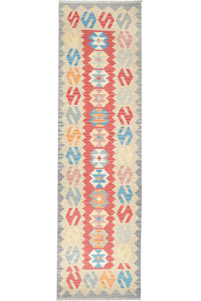 Kelim Gashgai — Handmade, 81x295 cm, Red, 100% Virgin Wool | Main view