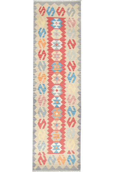 Kelim Gashgai — Handmade, 81x295 cm, Red, 100% Virgin Wool | Main view