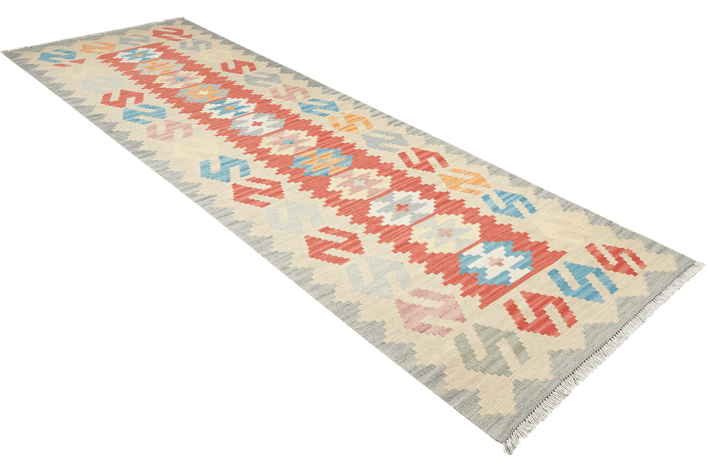 Kelim Gashgai — Handmade, 81x295 cm, Red, 100% Virgin Wool | View 4