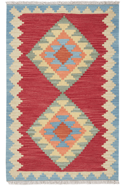 Kelim Gashgai — Handmade, 82x126 cm, Red, 100% Virgin Wool | Main view