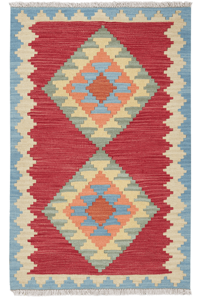 Kelim Gashgai — Handmade, 82x126 cm, Red, 100% Virgin Wool | Main view