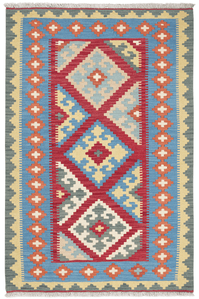 Kelim Gashgai — Handmade, 100x151 cm, Red, 100% Virgin Wool | Main view