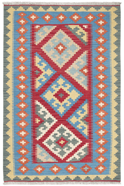 Kelim Gashgai — Handmade, 100x151 cm, Red, 100% Virgin Wool | Main view