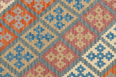 Kelim Gashgai — Handmade, 128x182 cm, Green, 100% Virgin Wool | View 5