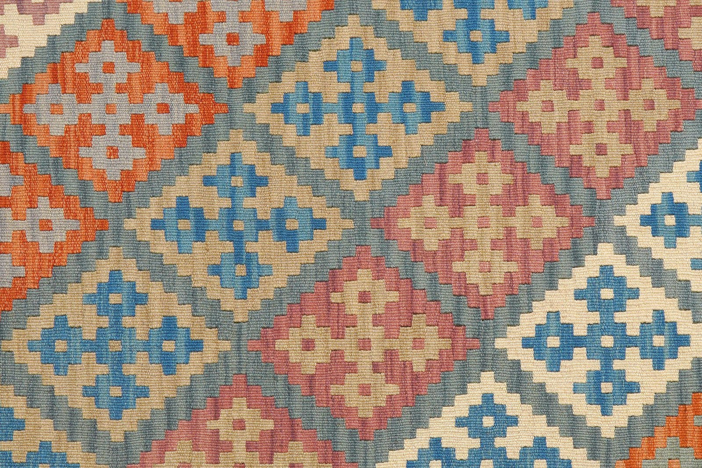 Kelim Gashgai — Handmade, 128x182 cm, Green, 100% Virgin Wool | View 5