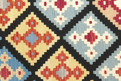 Kelim Gashgai — Handmade, 161x201 cm, Black, 100% Virgin Wool | View 5