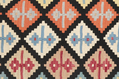 Kelim Gashgai — Handmade, 158x197 cm, Black, 100% Virgin Wool | View 5