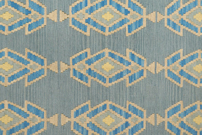 Kelim Gashgai — Handmade, 176x241 cm, Green, 100% Virgin Wool | View 5