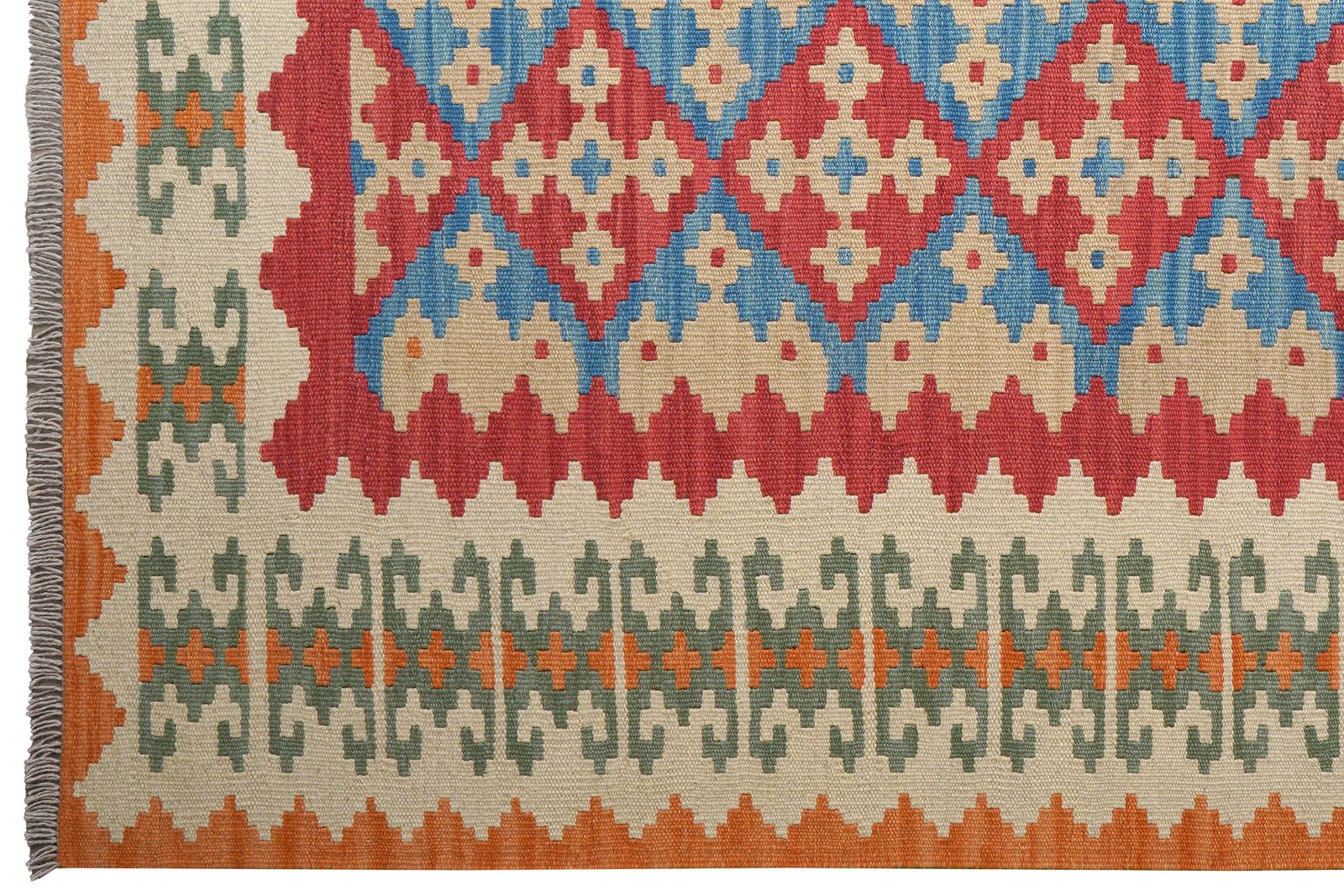 Kelim Gashgai — Handmade, 172x232 cm, Red, 100% Virgin Wool | View 3