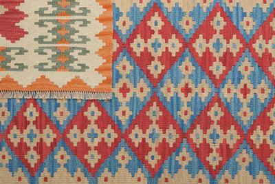 Kelim Gashgai — Handmade, 172x232 cm, Red, 100% Virgin Wool | View 6