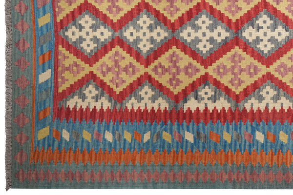 Kelim Gashgai — Handmade, 208x298 cm, Red, 100% Virgin Wool | View 3